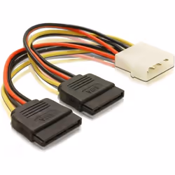 DeLOCK Cable Power SATA HDD 2x &gt; 4pin male, 0,112 m, 2x SATA HDD, 4pin, Multicolore