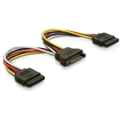 DeLOCK Cable Power SATA 15pin > 2x SATA HDD – straight 0,15 m
