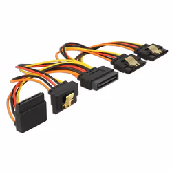 DeLOCK 60147, 0,15 m, SATA 15 broches, 4 x SATA 15 broches, Mâle/Femelle, Noir, Orange, Rouge, Jaune, Droit