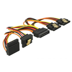 DeLOCK 60147 câble SATA 0,15 m SATA 15 broches 4 x SATA 15 broches Noir, Orange, Rouge, Jaune
