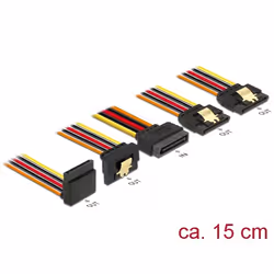 DeLOCK 60147 câble SATA 0,15 m SATA 15 broches 4 x SATA 15 broches Noir, Orange, Rouge, Jaune