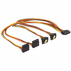 DeLOCK 60155, 0,5 m, 4 x SATA 15 broches, SATA 15 broches, Mâle, Femelle, Or