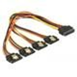 DeLOCK 60157 câble SATA 0,3 m SATA 15 broches 4 x SATA 15 broches Multicolore