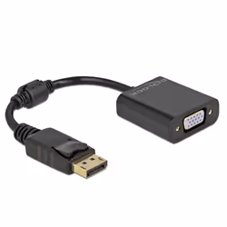 DeLOCK 61006, 0,15 m, DisplayPort, VGA (D-Sub), Mâle, Femelle, Droit