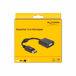 DeLOCK 61006 câble vidéo et adaptateur 0,15 m DisplayPort VGA (D-Sub) Noir
