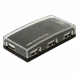 DeLOCK HUB USB 2.0 external 4 port, 480 Mbit/s, Windows 98SE/2000/XP/XP-64/Server 2003, Linux Kernel 2.6 +