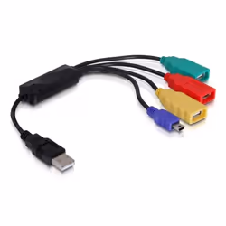 DeLOCK 61724, 480 Mbit/s, Noir, Windows 98SE/ME/2000/XP/Vista/7 Mac OS 9.2 +, 3x USB 2.0 A FM, 1x USB 2.0 mini-B M