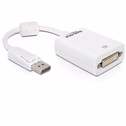 DeLOCK 61765, 0,125 m, DisplayPort, DVI-I, Mâle, Femelle, Blanc