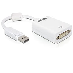 DeLOCK 61765 câble vidéo et adaptateur 0,125 m DisplayPort DVI-I Blanc