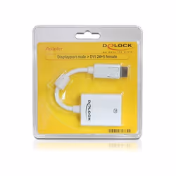 DeLOCK 61765 câble vidéo et adaptateur 0,125 m DisplayPort DVI-I Blanc