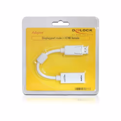 DeLOCK 61767 câble vidéo et adaptateur 0,125 m DisplayPort HDMI Type A (Standard) Blanc
