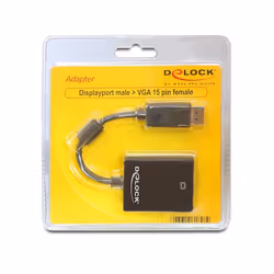 DeLOCK 61848 câble vidéo et adaptateur 0,125 m VGA (D-Sub) DisplayPort Noir - Vue supplémentaire 2