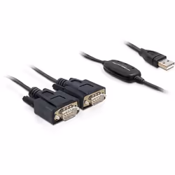 DeLOCK 2x RS232/USB 2.0, Noir