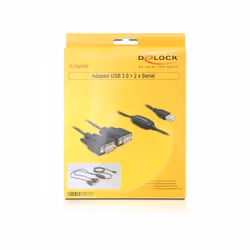 DeLOCK 2x RS232/USB 2.0 câble Série Noir