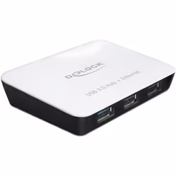 DeLOCK 62431, USB 3.2 Gen 1 (3.1 Gen 1) Type-A, 5000 Mbit/s, Noir, Blanc, LAN, Énergie, IEEE 802.3, IEEE 802.3ab, IEEE 802.3a ...