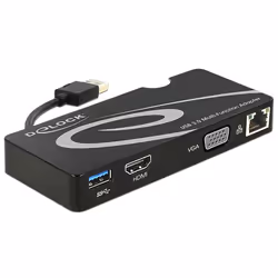 DeLOCK 62461, DisplayLink DL-3700, Noir, 125 mm, 55 mm, 17 mm, USB