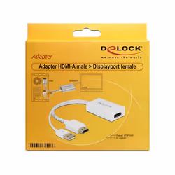 DeLOCK 62496 câble vidéo et adaptateur 0,245 m DisplayPort HDMI + USB Blanc