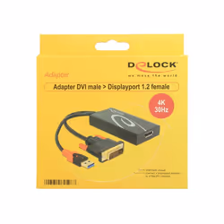 DeLOCK 0.3m, DVI 24+1 + USB-A/Displayport 20p 0,3 m DVI-D + USB HDMI Noir
