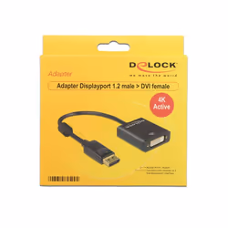 DeLOCK 62599, 0,2 m, DisplayPort, DVI-I, Mâle, Femelle, Or