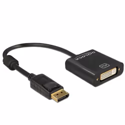 DeLOCK 62601, 0,2 m, DisplayPort, DVI-I, Mâle, Femelle, Or