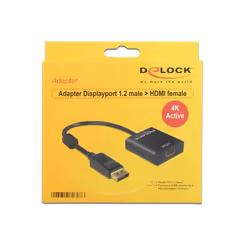 DeLOCK 62607, 0,2 m, DisplayPort, HDMI Type A (Standard), Mâle, Femelle, Or
