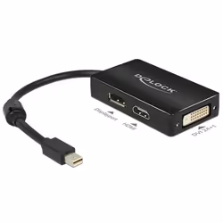 DeLOCK 0.16m DisplayPort/Displayport + HDMI + DVI, 0,16 m, Mini DisplayPort, DisplayPort + DVI + HDMI, Mâle, Femelle, 1920 x ...