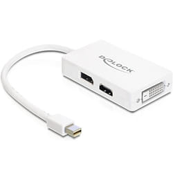DeLOCK 0.16m DisplayPort/VGA + HDMI + DVI 0,16 m Mini DisplayPort VGA (D-Sub)+ HDMI + DVI Blanc