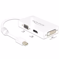 DeLOCK 0.16m DisplayPort/VGA + HDMI + DVI 0,16 m Mini DisplayPort VGA (D-Sub)+ HDMI + DVI Blanc