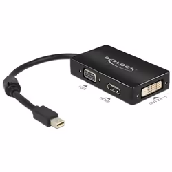 DeLOCK 0.16m DisplayPort/VGA + HDMI + DVI, 0,16 m, Mini DisplayPort, VGA (D-Sub)+ HDMI + DVI, Mâle, Femelle, 1920 x 1200 pixe ...