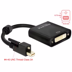 DeLOCK 62639, 0,25 m, Mini DisplayPort, DVI-I, Mâle, Femelle, Or