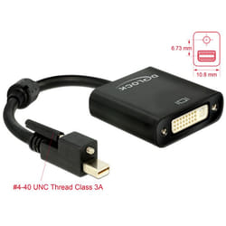 DeLOCK 62639 câble vidéo et adaptateur 0,25 m Mini DisplayPort DVI-I Noir