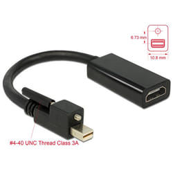 DeLOCK 62640 câble vidéo et adaptateur 0,25 m Mini DisplayPort HDMI Noir