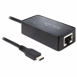 DeLOCK 62642, Avec fil, USB, Ethernet, 1000 Mbit/s, Noir