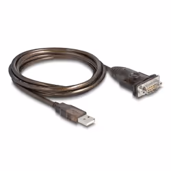 DeLOCK 62645, Noir, 1,5 m, USB Type-A, DB-9, Mâle, Mâle