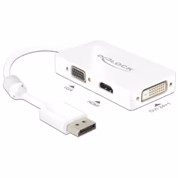DeLOCK 0.16m DisplayPort/VGA+HDMI+DVI-D, 0,16 m, DisplayPort, VGA (D-Sub)+ HDMI + DVI, Mâle, Femelle, 1920 x 1200 pixels