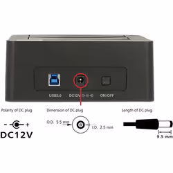 DeLOCK 62661 Station d'accueil de disques de stockage USB 3.2 Gen 1 (3.1 Gen 1) Type-B Noir