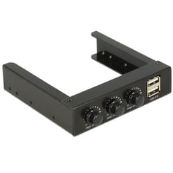 DeLOCK 62714 contrôleur de vitesse du ventilateur 3 canaux Noir