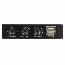 DeLOCK 62714 contrôleur de vitesse du ventilateur 3 canaux Noir