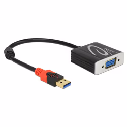 DeLOCK 62738, 0,2 m, VGA (D-Sub), Mâle, Femelle, Or, 1920 x 1200 pixels