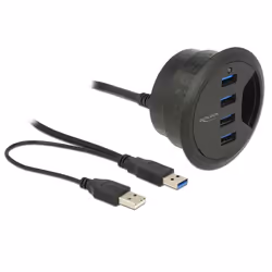 DeLOCK 62868 hub & concentrateur USB 3.2 Gen 1 (3.1 Gen 1) Type-A 5000 Mbit/s Noir