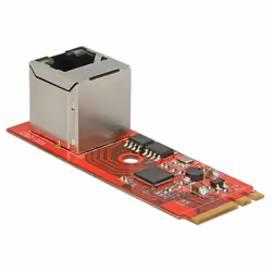 DeLOCK 62949, Interne, Avec fil, M.2, Ethernet, 1000 Mbit/s, Rouge