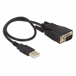 DeLOCK 62958, USB Type-A, Série, RS-232, Noir, 0,45 m, FTDI FT232RL
