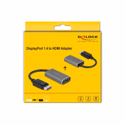 DeLOCK 63118 câble vidéo et adaptateur 0,2 m DisplayPort HDMI Type A (Standard) Gris