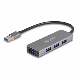 DeLOCK 63171, USB 3.2 Gen 1 (3.1 Gen 1) Type-A, USB 3.2 Gen 1 (3.1 Gen 1) Type-A, 5000 Mbit/s, Gris, Câble rond, 0,2 m