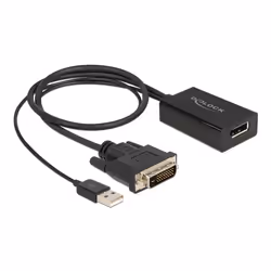 DeLOCK 63189, 0,5 m, DVI, DisplayPort, Mâle, Femelle, Droit