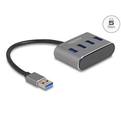 DeLOCK 63190 hub & concentrateur USB 3.2 Gen 1 (3.1 Gen 1) Type-A 5000 Mbit/s Noir