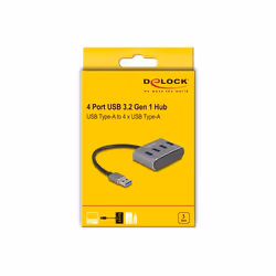 DeLOCK 63190 hub & concentrateur USB 3.2 Gen 1 (3.1 Gen 1) Type-A 5000 Mbit/s Noir
