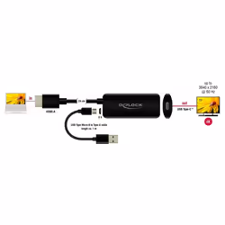 DeLOCK 63251 câble vidéo et adaptateur HDMI Type A (Standard) USB Type-C Noir