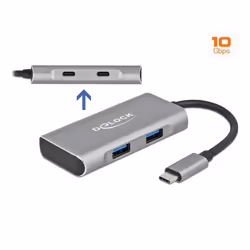 DeLOCK 63260 hub & concentrateur USB 3.2 Gen 2 (3.1 Gen 2) Type-C 10000 Mbit/s Gris