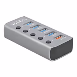 DeLOCK 63262, USB 3.2 Gen 1 (3.1 Gen 1) Type-B, USB 3.2 Gen 1 (3.1 Gen 1) Type-A, 5000 Mbit/s, Gris, Aluminium, 0,8 m